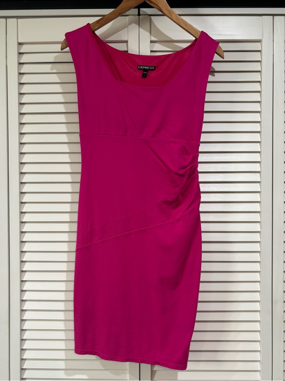 Express Fuchsia Sleeveless Midi Sheath Dress